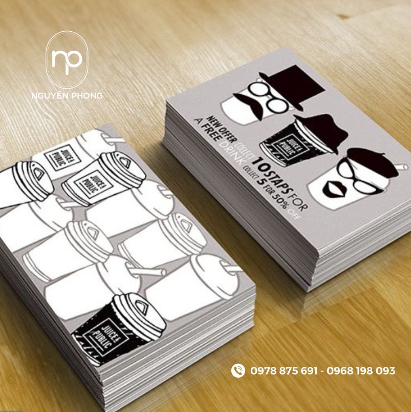 Mẫu phiếu tích điểm trà sữa ấn tượng